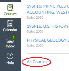 link to list of courses