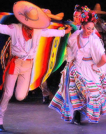 Ballet Folklórico performers on the MC stage