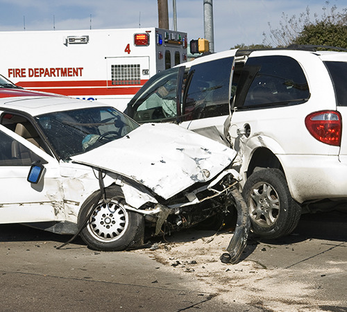 Motor vehicle accident scene