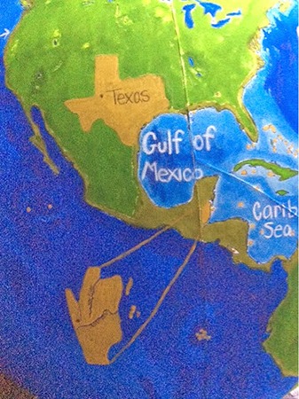Map illustrating a Texas, Belize partnership