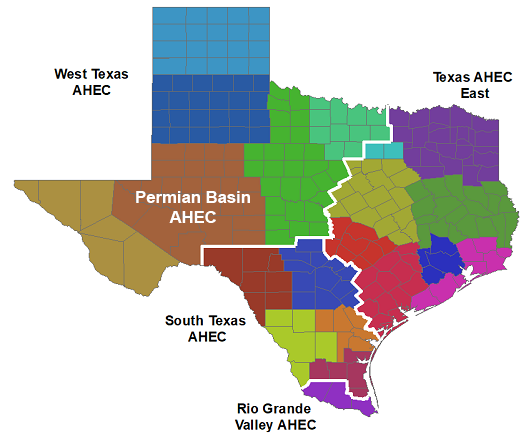 Texas AHEC map