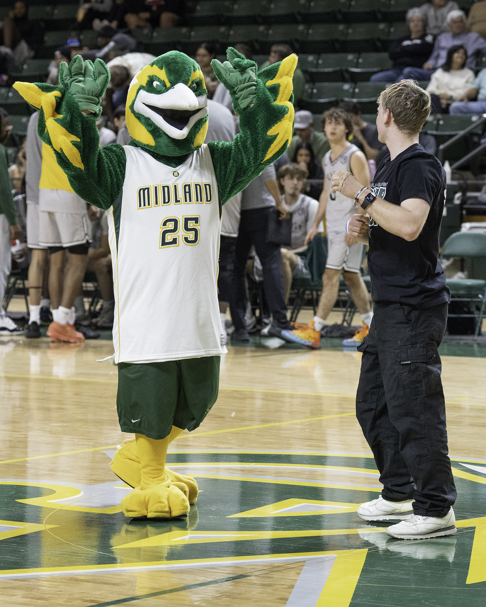 MC mascot Pepe with Chap Pack member