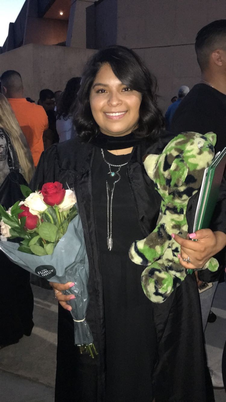 The image to use for this article. Listing image managed through RSS tab. Mayra Garcia at MC graduation.