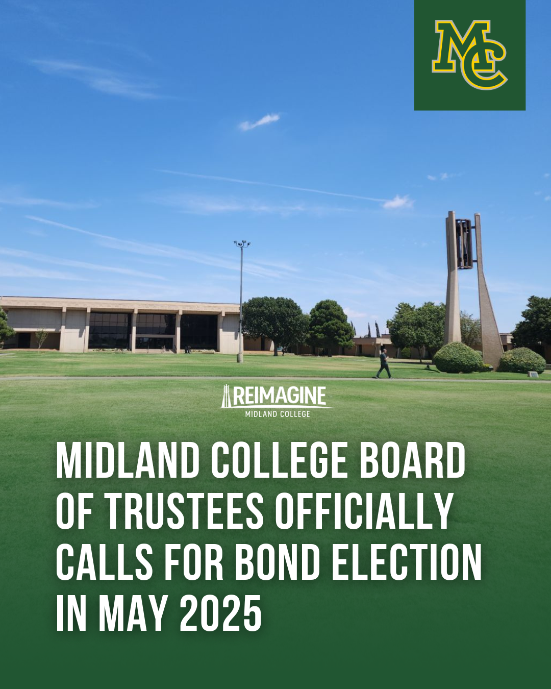 The image to use for this article. Listing image managed through RSS tab. midland college campus near the Carillon Bell Tower