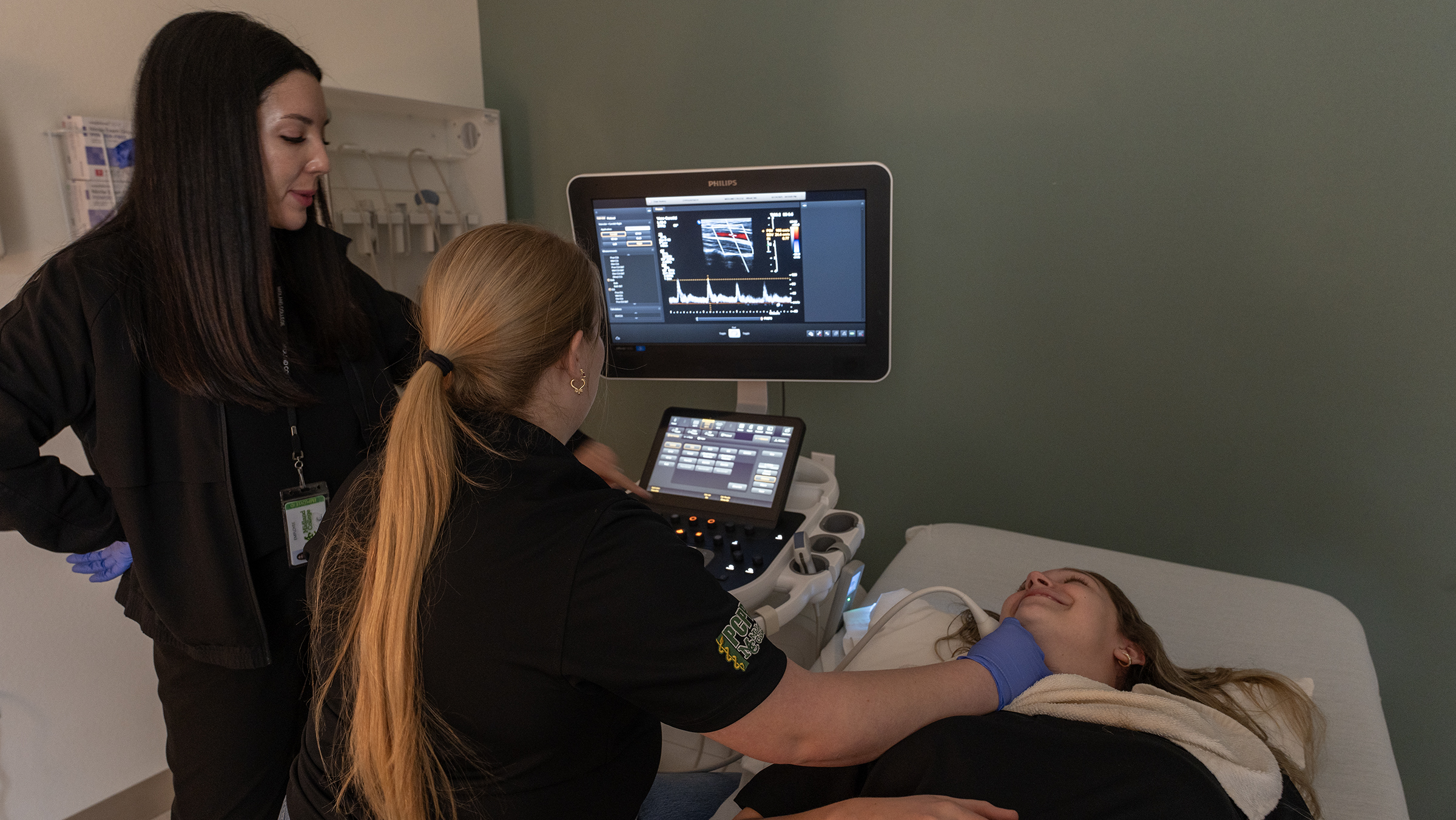 The image to use for this article. Listing image managed through RSS tab. PCPP students learn from MC sonography faculty