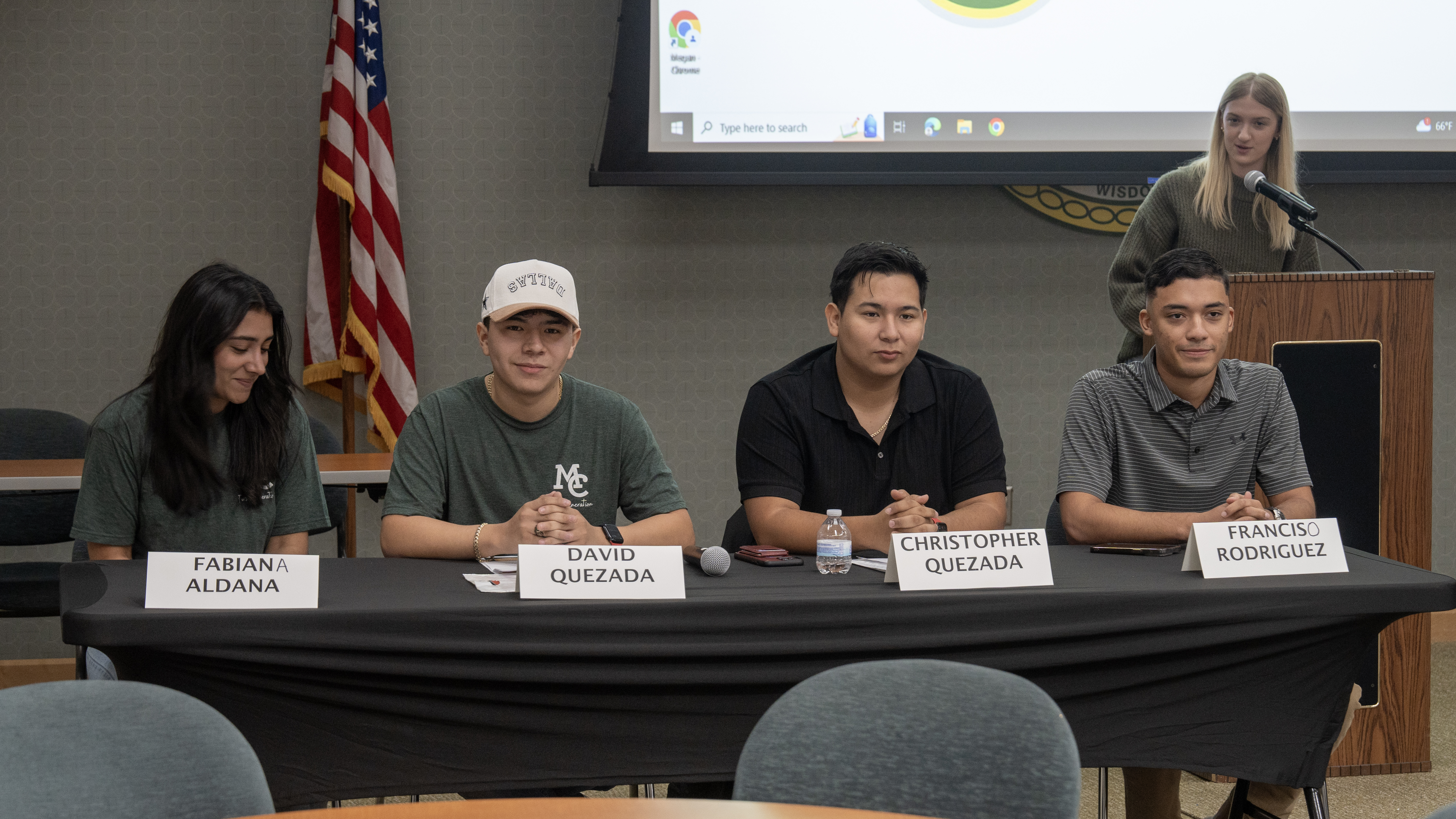 The image to use for this article. Listing image managed through RSS tab. MC first generation and Phi Theta Kappa students serve as a panel for the First-Generation Resource Fair.