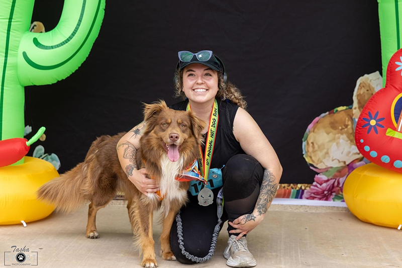 sBrycie Tamayo with her dog Cowboy