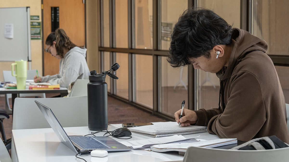 Students studying in the Fasken Learning Resource Center at Midland College